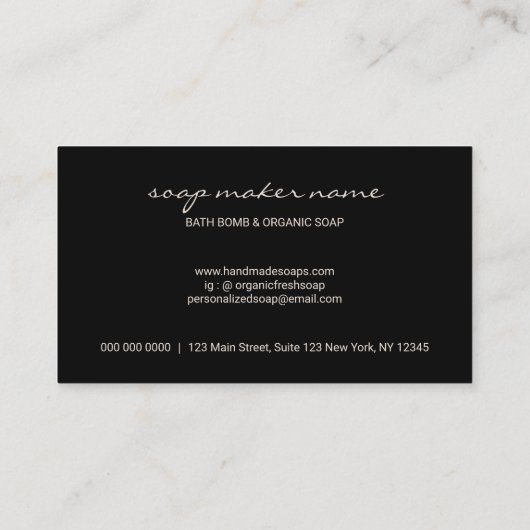 Floral Soap Making Black Roze Visitekaartje (Achterkant)