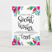 Floral Social Work Month Kaart (Voorkant)