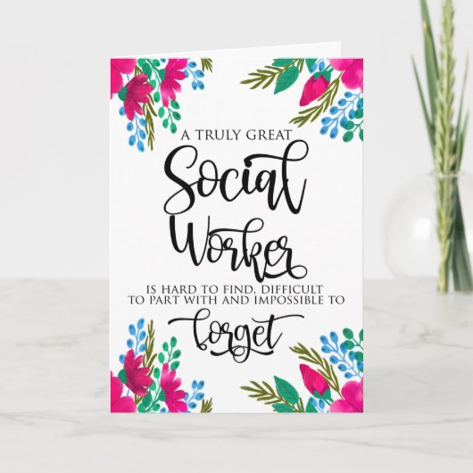 Floral Social Work Month Kaart (Voorkant)