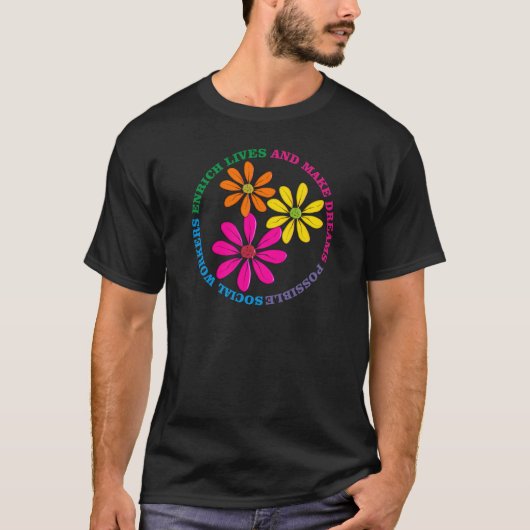 Floral Social Worker T-Shirts (Voorkant)