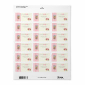 Floral Soda Can Pink Stripe Floral Design Etiket (Full Sheet)