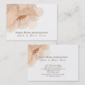 *~* Floral Soft Abstract Peach Beige Waterverf Visitekaartje (Voorkant / Achterkant)