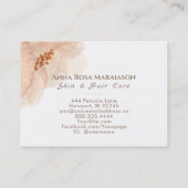 *~* Floral Soft Abstract Peach Beige Waterverf Visitekaartje (Achterkant)