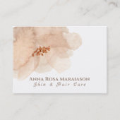 *~* Floral Soft Abstract Peach Beige Waterverf Visitekaartje (Voorkant)