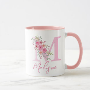 FLORAL SOFT BLUSH ALFABETTEN NAAM LETTER M MOK