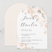 Floral Soft Burnt Sinaasappel Arch Engagement Part Kaart (Voorkant / Achterkant)