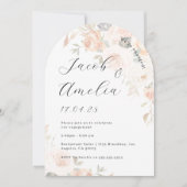 Floral Soft Burnt Sinaasappel Arch Engagement Part Kaart (Voorkant)