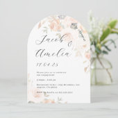 Floral Soft Burnt Sinaasappel Arch Engagement Part Kaart (Staand voorkant)