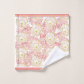 Floral Soft Pastel Pink met woorden Bad Handdoek (Wasdoekje)