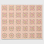 Floral Soft peach kaleidoscopic Script Best Mom  Cadeaupapier (Vlak)