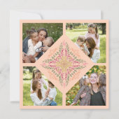 Floral Soft peach kaleidoscopic Script Best Mom  Feestdagenkaart (Voorkant)