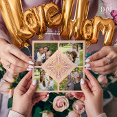 Floral Soft peach kaleidoscopic Script Best Mom  Feestdagenkaart