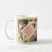 Floral Soft peach kaleidoscopic Script Best Mom  Koffiemok (Links)