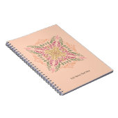 Floral Soft peach kaleidoscopic Script Best Mom  Notitieboek (Rechterzijde)