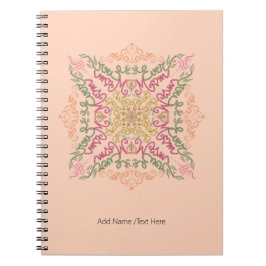 Floral Soft peach kaleidoscopic Script Best Mom  Notitieboek