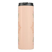 Floral Soft peach kaleidoscopic Script Best Mom  Thermosbeker (Achterkant)