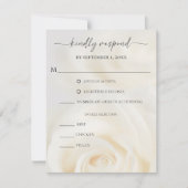 Floral Soft White Rose Wedding RSVP Kaartje (Voorkant)
