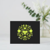 Floral Softball Baseball Pitcher Catcher Gift Briefkaart (Staand voorkant)