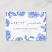 Floral something blue Bridal shower Recipe Informatiekaartje (Voorkant)