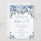 Floral Something Blue Ik doe QR Code Vrijgezellenf Kaart (Voorkant)