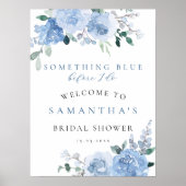 Floral Something Blue Vrijgezellenfeest Welkomstbo Poster (Voorkant)
