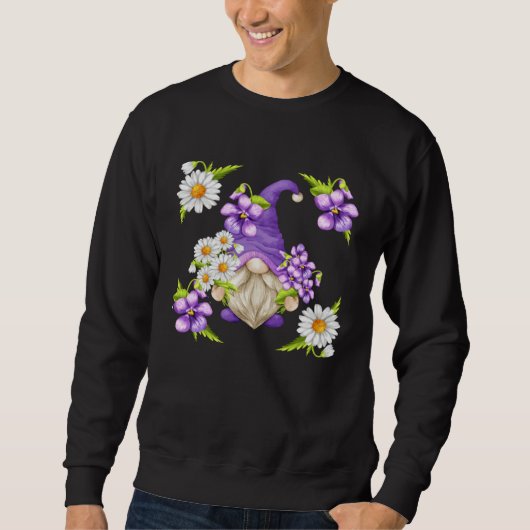 Floral Sommer Graphic For Women Purple Gnome Daisy Trui (Voorkant)