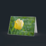 Floral Son & Daughter in Law Bruiloft Jubileum Kaart<br><div class="desc">Gelukkige trouwjubileumkaart voor schoonzoon en schoondochter met  gele tulp,  en oprechte vers.</div>