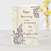 Floral Son & Daughter in Law Bruiloft Jubileum Kaart (Gele Bloem)