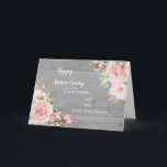 Floral Son & Daughter in Law Bruiloft Jubileum Kaart<br><div class="desc">Gelukkige trouwkaart voor schoonzoon en schoondochter met sierlijke blush roze waterverf bloemetjes en houten achtergrond en oprechte versjes.</div>