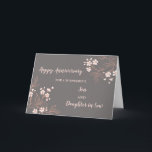 Floral Son & Daughter in Law Bruiloft Jubileum Kaart<br><div class="desc">Gelukkige trouwjubileumkaart voor schoonzoon en schoondochter met  lichtroze en witte bloemen,  en oprechte vers.</div>