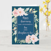 Floral Son & Daughter in Law Bruiloft Jubileum Kaart (Gele Bloem)