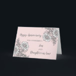 Floral Son & Daughter in Law Bruiloft Jubileum Kaart<br><div class="desc">Gelukkige trouwjubileumkaart voor schoonzoon en schoondochter met  roze en witte bloemen,  en oprechte vers.</div>