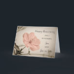 Floral Son & Son in Law Jubileum Kaart<br><div class="desc">Gelukkige trouwjubileumkaart voor schoonzoon en schoonzoon met   roze bloemen,  en oprechte vers.</div>