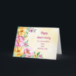 Floral Son & Son in Law Jubileum Kaart<br><div class="desc">Gelukkige trouwjubileumkaart voor zoon en schoonzoon met rustieke landelijke bloemen en oprechte vers.</div>