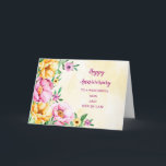 Floral Son & Son in Law Jubileum Kaart<br><div class="desc">Gelukkige trouwjubileumkaart voor zoon en schoonzoon met rustieke landelijke bloemen en oprechte vers.</div>