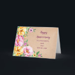 Floral Son & Son in Law Jubileum Kaart<br><div class="desc">Gelukkige trouwjubileumkaart voor zoon en schoonzoon met rustieke landelijke bloemen en oprechte vers.</div>