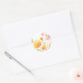 Floral Song I Ronde Sticker (Envelop)