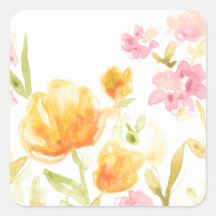 Floral Song I Vierkante Sticker