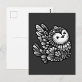 Floral Songbird Art Briefkaart (Voorkant / Achterkant)