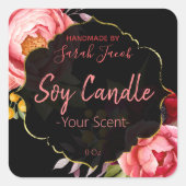  Floral Soy Candle Label (Voorkant)
