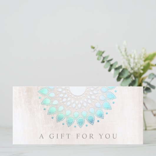 Floral Spa Turquoise Lotus Cadeaubon (Staand voorkant)