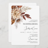 Floral Spaanse bruiloft uitnodiging (Voorkant / Achterkant)