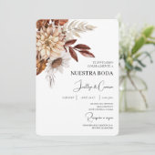 Floral Spaanse bruiloft uitnodiging (Staand voorkant)
