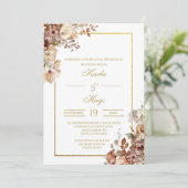 Floral Spaanse bruiloft uitnodiging (Staand voorkant)