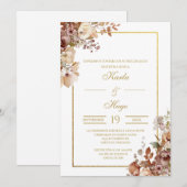 Floral Spaanse bruiloft uitnodiging (Voorkant / Achterkant)