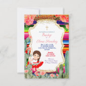 Floral Spain Fiesta Girl Baptism Christening Kaart (Voorkant)