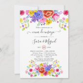 Floral Spain Fiesta Rehearsal Dinner Invitation Kaart (Voorkant)