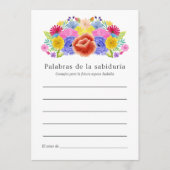 Floral Spain Fiesta Vrijgezellenfeest Advieskaart (Voorkant)