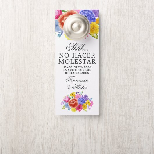 Floral Spain Fiesta Wedding do not Disturate Deurhanger (Op knop)