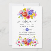 Floral Spain Fiesta Wedding Save The Date (Voorkant)
